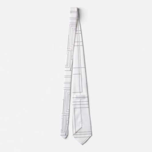 Minimalistisch grijs en wit Geometrisch stijlvol S Stropdas (Achterkant)