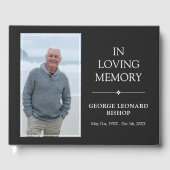 Minimalistisch grijs en wit in liefdevolle geheuge gastenboek (Voorkant)