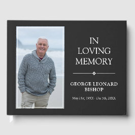 Minimalistisch grijs en wit in liefdevolle geheuge gastenboek