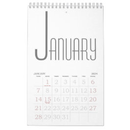 Minimalistisch grijs en wit kalender