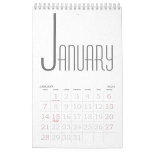 Minimalistisch grijs en wit kalender
