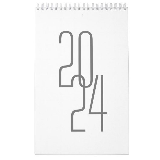 Minimalistisch grijs en wit kalender (Hoes)