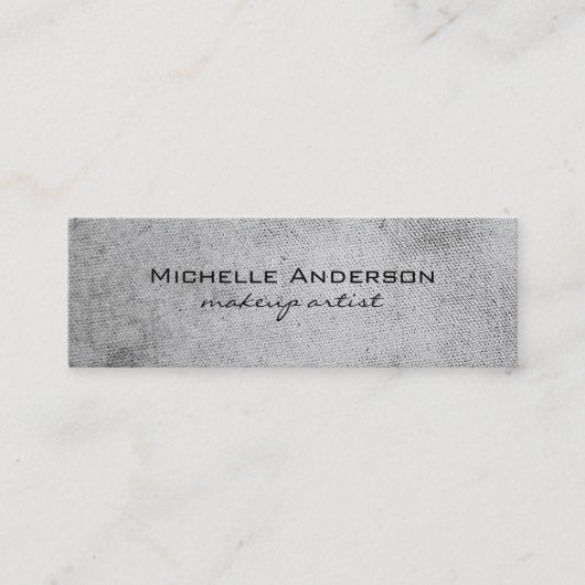 Minimalistisch grijs foliescanvas mini visitekaartje (Voorkant)