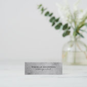 Minimalistisch grijs foliescanvas mini visitekaartje (Staand voorkant)