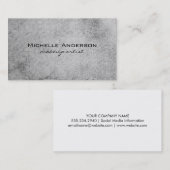 Minimalistisch grijs foliescanvas visitekaartje (Voorkant / Achterkant)