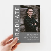 Minimalistisch grijs foto Afstuderen Aankondiging