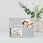 Minimalistisch grijs fotobewegend aankondigingskaart (Staand voorkant)