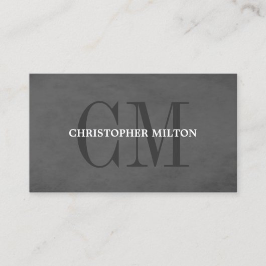 Minimalistisch grijs gebold monogram QR-code consu Visitekaartje (Voorkant)