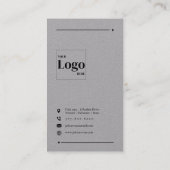 Minimalistisch grijs gekoppeld in QR-code Visitekaartje (Achterkant)