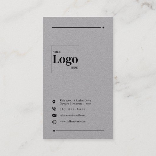 Minimalistisch grijs gekoppeld in QR-code Visitekaartje (Achterkant)