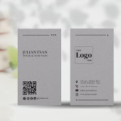 Minimalistisch grijs gekoppeld in QR-code Visitekaartje