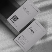 Minimalistisch grijs gekoppeld in QR-code Visitekaartje
