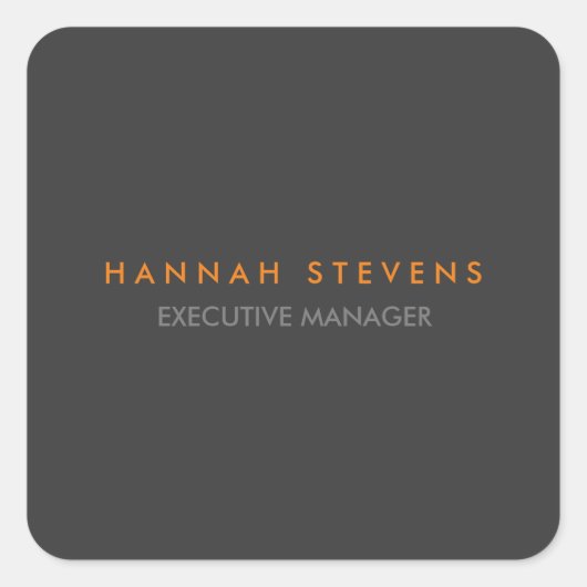 Minimalistisch grijs glanzend vierkante sticker (Voorkant)