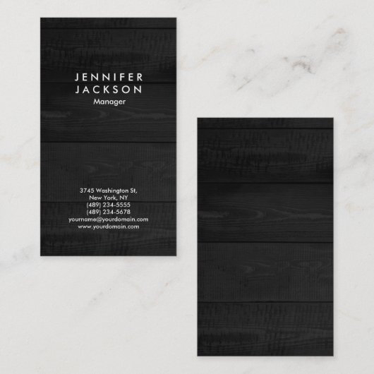Minimalistisch grijs hout Modern Plain Professiona Visitekaartje (Voorkant / Achterkant)
