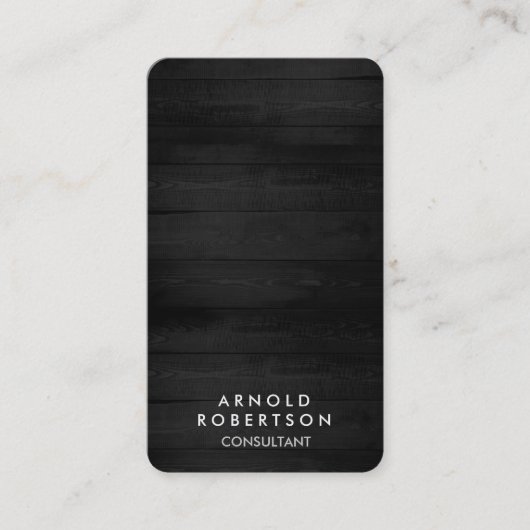 Minimalistisch grijs hout Modern Stijlvol elegant Visitekaartje (Voorkant)