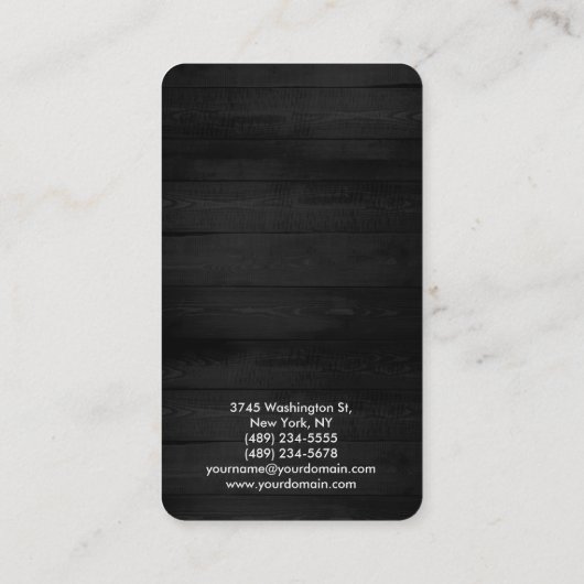 Minimalistisch grijs hout Modern Stijlvol elegant Visitekaartje (Achterkant)