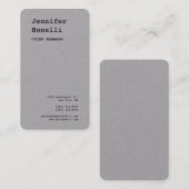 Minimalistisch grijs klassieker visitekaartje (Voorkant / Achterkant)