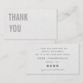 Minimalistisch grijs kraftpapier Hartelijk dank en Visitekaartje (Voorkant / Achterkant)