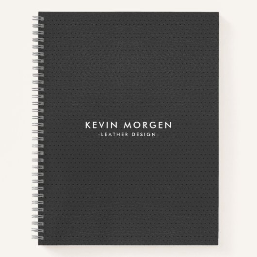 Minimalistisch grijs  kunstleer notitieboek (Voorkant)