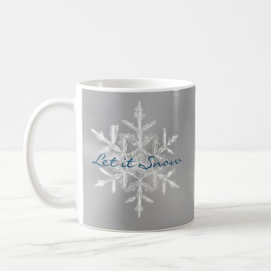 Minimalistisch grijs laat de sneeuwnaam Snowflake  Koffiemok (Links)