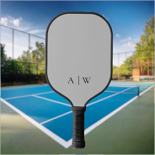 Minimalistisch grijs legant monogram pickleball paddle