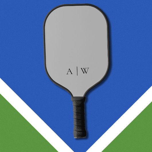 Minimalistisch grijs legant monogram pickleball paddle