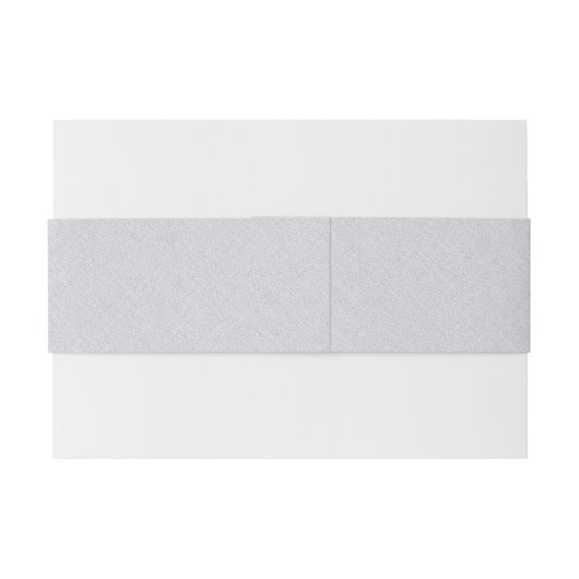 Minimalistisch grijs linnen textuur zwart script uitnodigingen wikkel (Achterkant Voorbeeld)