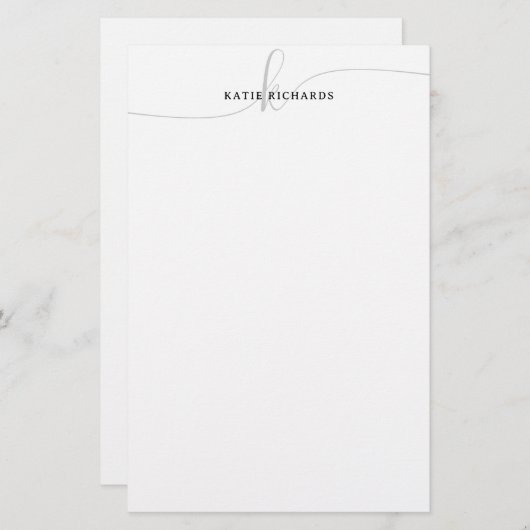 Minimalistisch grijs logo briefpapier (Voorkant / Achterkant)