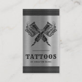  minimalistisch grijs monochroom Tattoo artiest Visitekaartje (Voorkant)