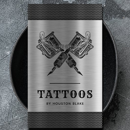  minimalistisch grijs monochroom Tattoo artiest Visitekaartje