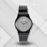Minimalistisch grijs monogram horloge<br><div class="desc">Dit minimalistische stijlvolle monogram ontwerp is perfect voor diegenen die houden van eenvoudig strak ontwerp. Gemakkelijk aan te passen om uw initialen en naam op te nemen.</div>