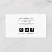 Minimalistisch grijs monogram visitekaartje (Achterkant)