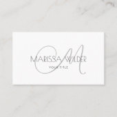 Minimalistisch grijs monogram visitekaartje (Voorkant)