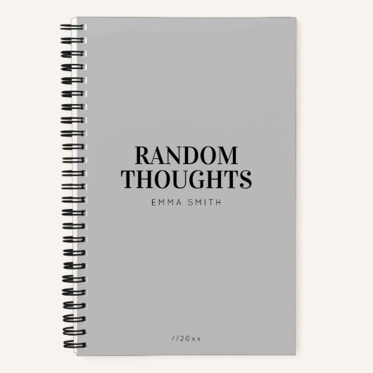 Minimalistisch grijs Notitieboek (Voorkant)