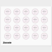 Minimalistisch grijs roze chique moderne business ronde sticker (Vel)