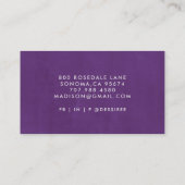 Minimalistisch grijs script Smoky Violet Simple Visitekaartje (Achterkant)