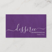 Minimalistisch grijs script Smoky Violet Simple Visitekaartje (Voorkant)