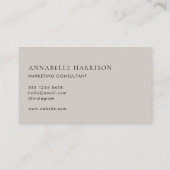 Minimalistisch grijs tapijt | Modern elegant scrip Visitekaartje (Achterkant)