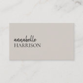 Minimalistisch grijs tapijt | Modern elegant scrip Visitekaartje (Voorkant)