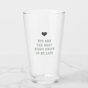 Minimalistisch grijs Valentijns glas