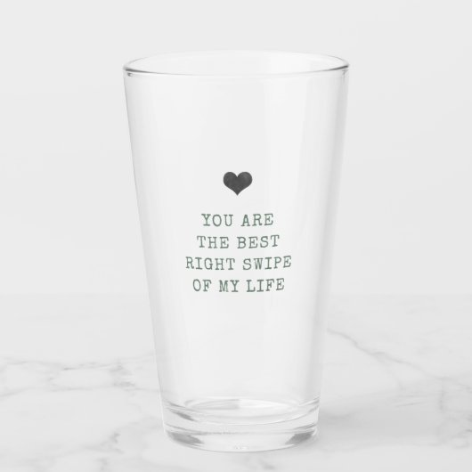 Minimalistisch grijs Valentijns glas (Voorkant)