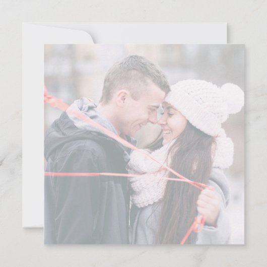 Minimalistisch grijs vierkant fotobruiloft save the date (Achterkant)