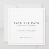 Minimalistisch grijs vierkant fotobruiloft save the date (Voorkant)