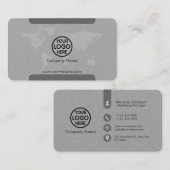 Minimalistisch grijs Visitekaartje met Logo (Voorkant / Achterkant)