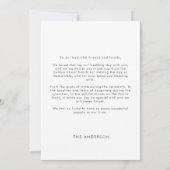 Minimalistisch grijs voor de beste dag van het huw bedankkaart (Achterkant)