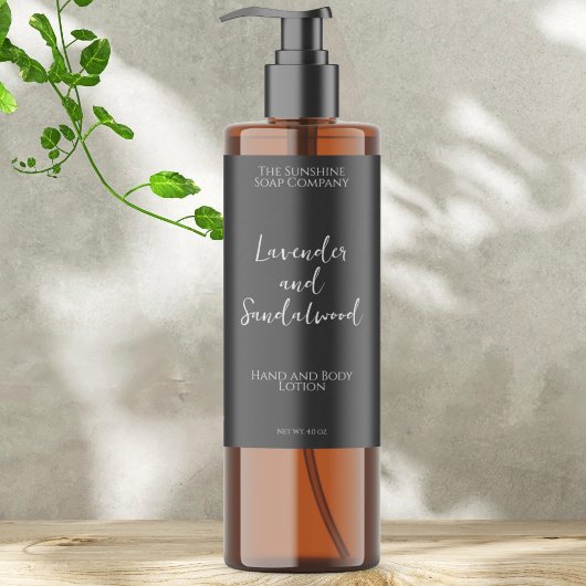 Minimalistisch grijs waterdicht cosmetica flesetik sparkling wijnetiket