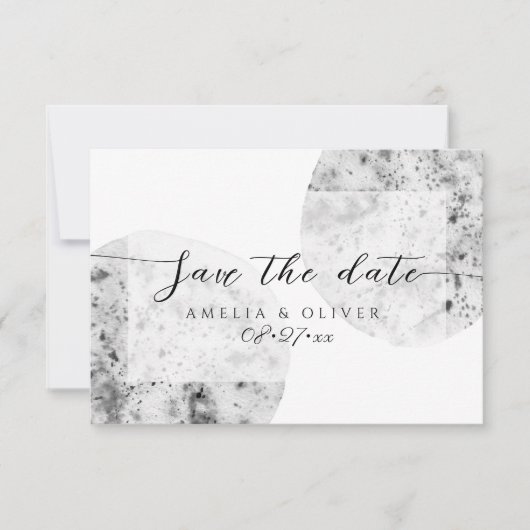 Minimalistisch grijs | Weddenschap Save The Date (Voorkant)