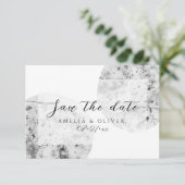 Minimalistisch grijs | Weddenschap Save The Date (Staand voorkant)