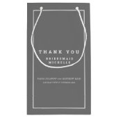 Minimalistisch grijs wit bruiloft gunsttas klein cadeauzakje (Achterkant)