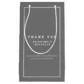 Minimalistisch grijs wit bruiloft gunsttas klein cadeauzakje (Voorkant)